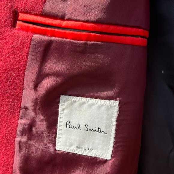 Women's Slim Red Wool-Cashmere Coat - Paul Smith | US 4 Small | Made in Italy - Picture 3 of 15